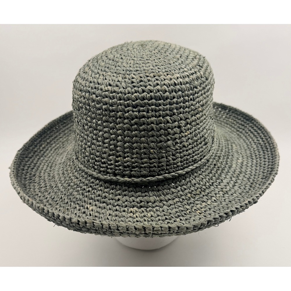 Scala Collezione Raffia Sage Green Natural Fiber Woven Sun Hat One Size - Picture 4 of 7